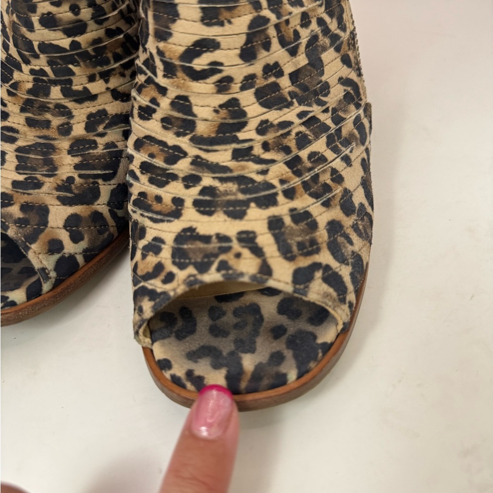 Paul Green US 8.5 Cayanne Cheetah Peep Toe High Heel Block Heels‎ Sandals Boots - Picture 5 of 11